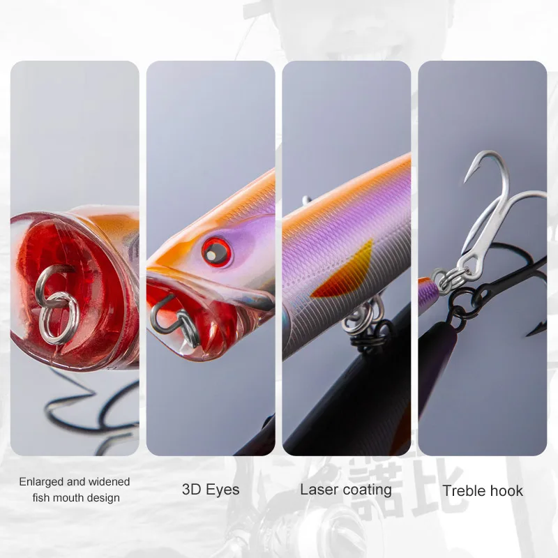 NOEBY-Señuelos de Pesca Popper, cebo duro flotante de 140mm, 40g, Topwater Dorado, Wobblers