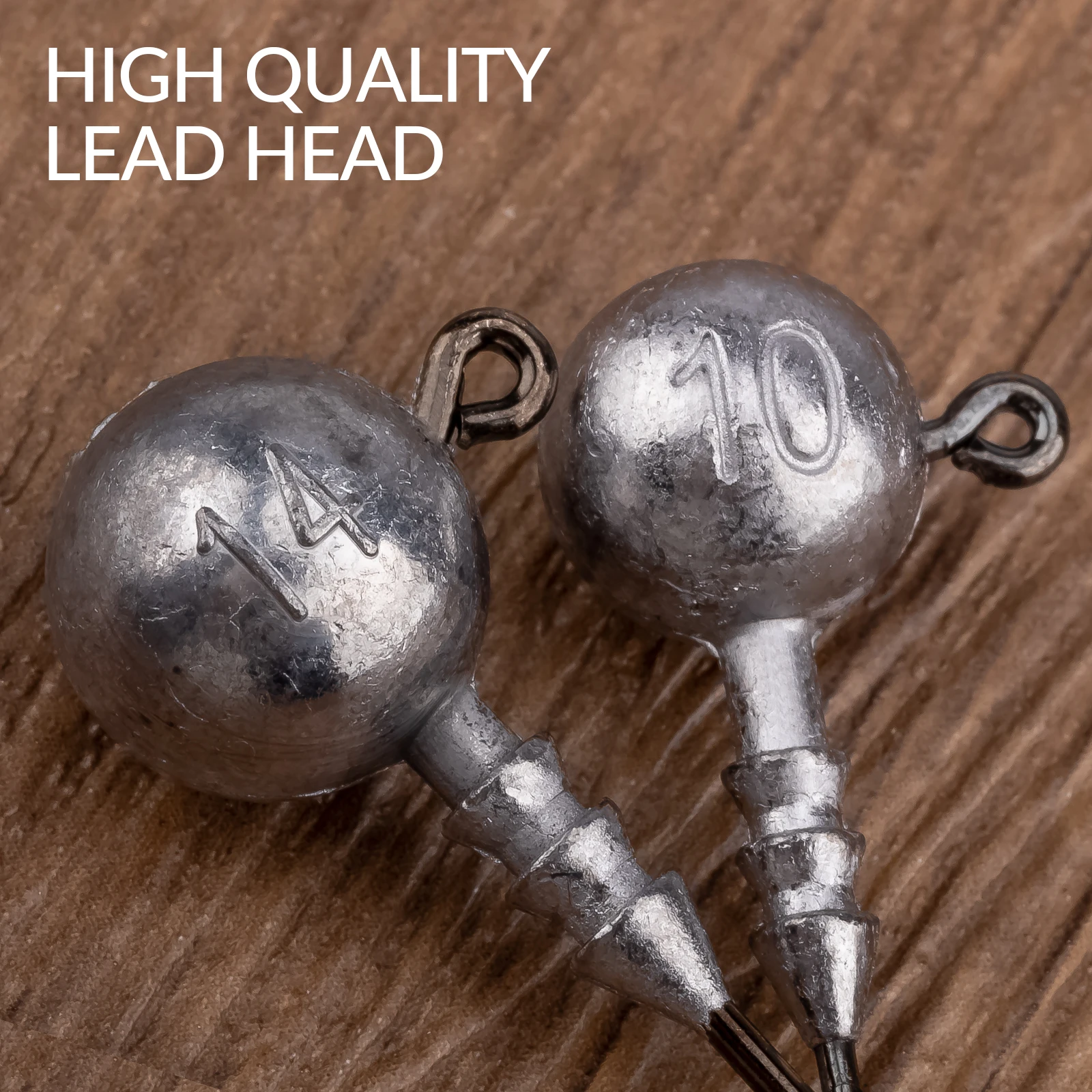 THKFISH-anzuelos con cabeza de anzuelo, 10 Uds., 7g, 10g, 14g, bola redonda, anzuelo con cabeza de plomo, plantillas de agua dulce, anzuelo para señuelo suave, aparejos de pesca de gusano - imagen 5