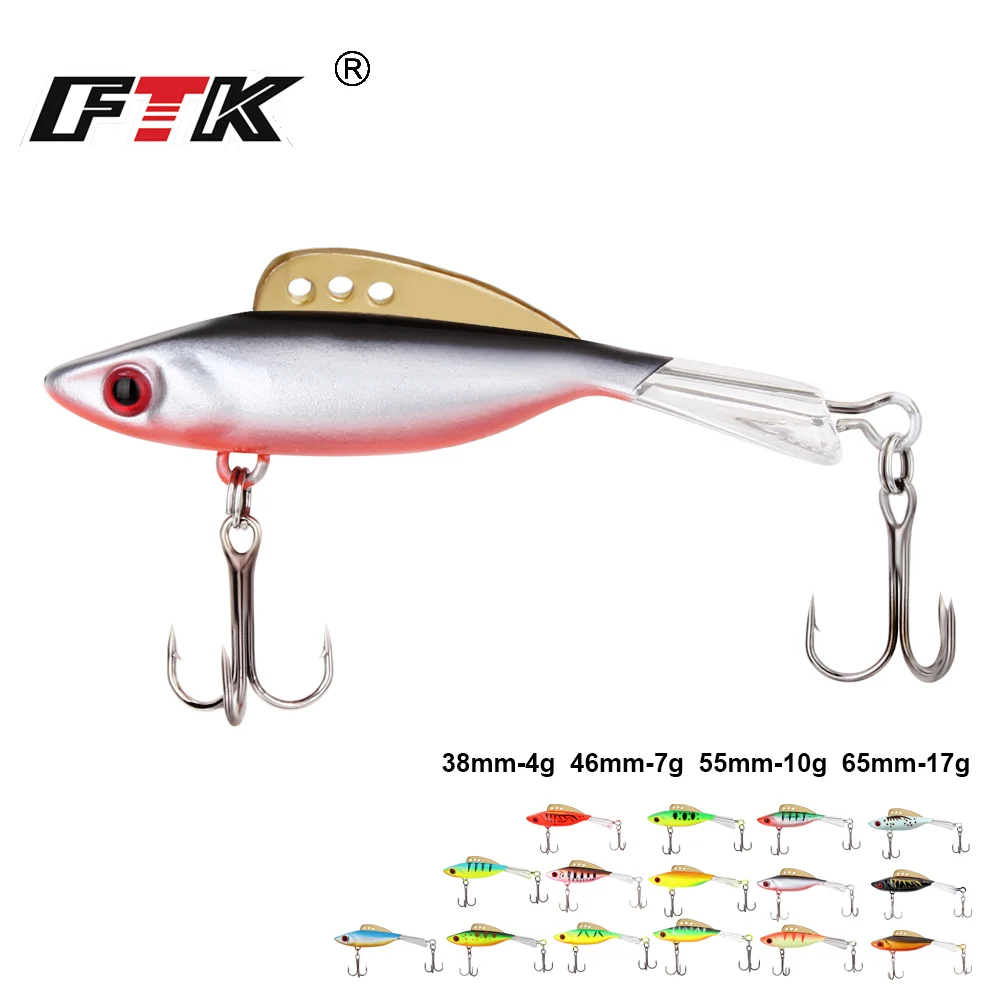 FTK-señuelo de pesca en hielo para invierno, 1 unidad, balanceador de 4g, 7g, 10g, 17g, 38mm-65mm, cebos artificiales con ojos 3D, cuchara para Pike