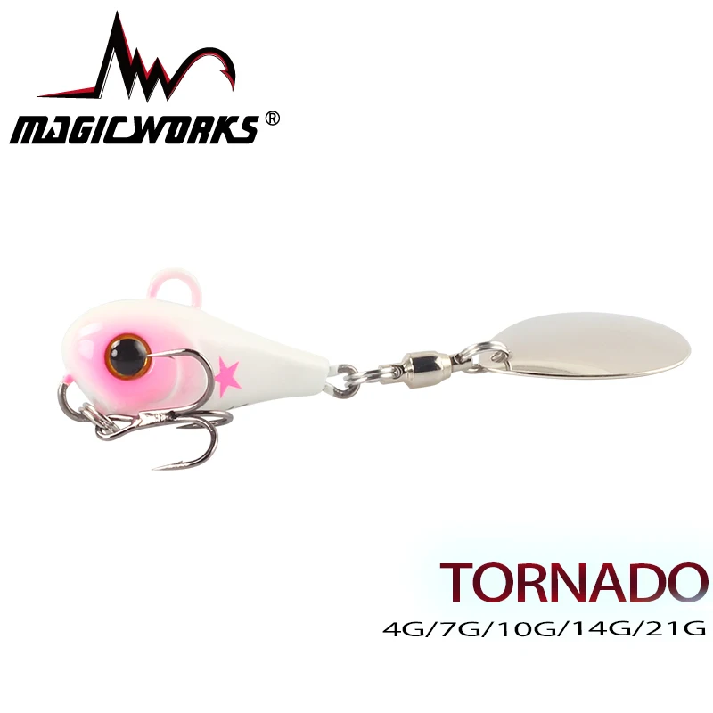 MAGIC WORKS Tail Spinner Metal Jig Blade Spoon, señuelo de pesca, fundición, orilla, Jigging, Lucio, cebo Artificial, aparejos de pesca
