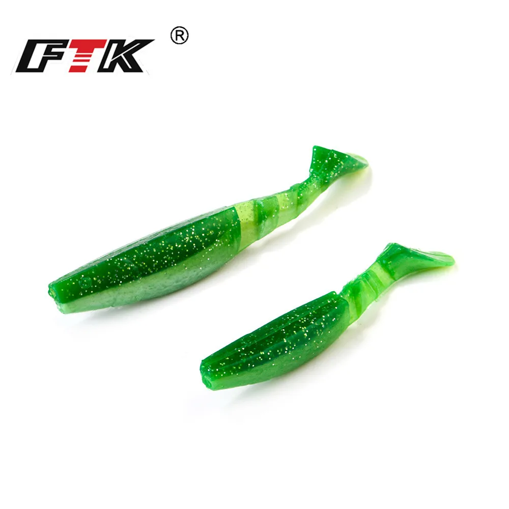 FTK-SEÑUELOS blandos de pesca, 4 unidades-80mm/100mm, de silicona Artificial, muchos colores, aparejos para lubina - imagen 4