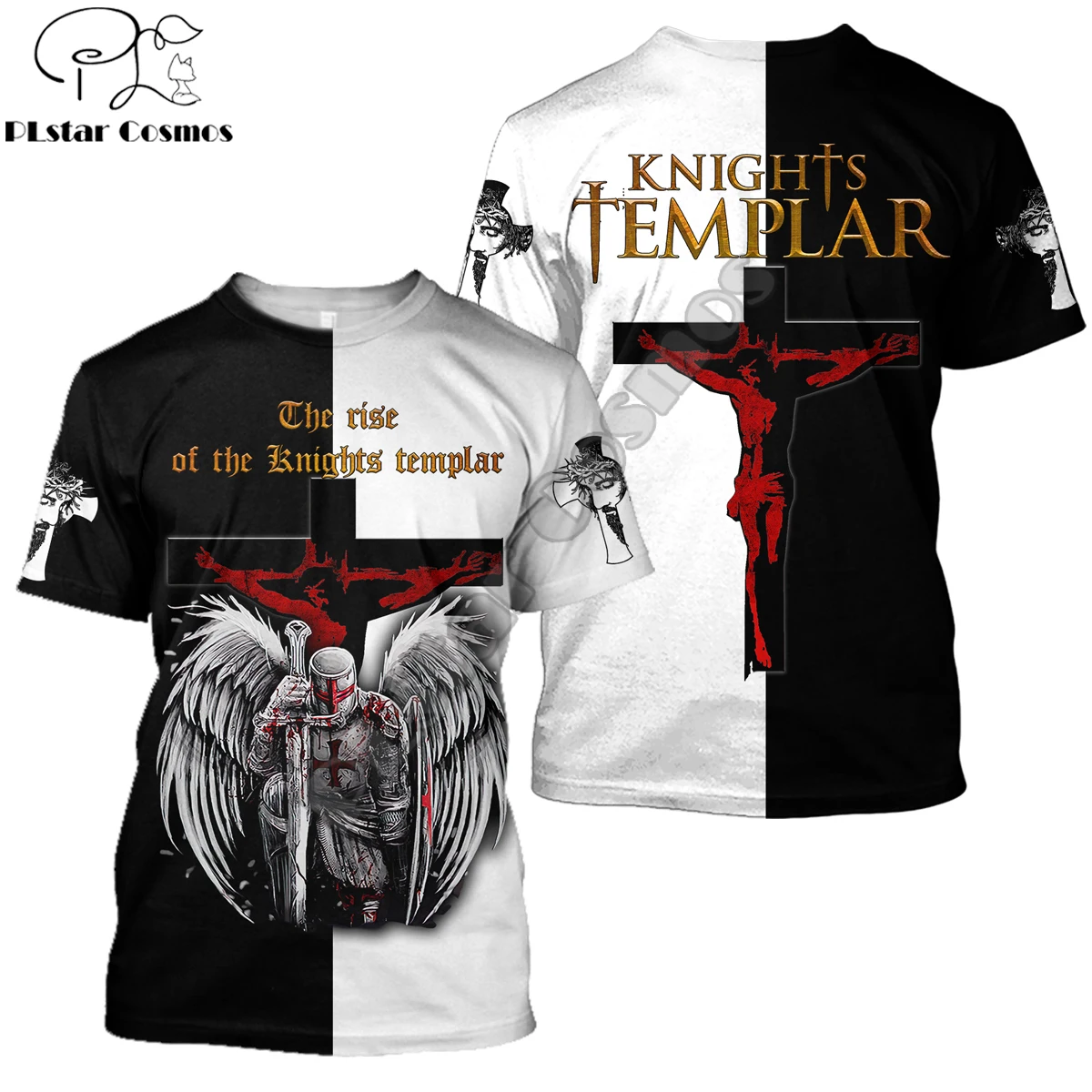 Camiseta Hipster de verano 2025 para hombre, camisetas de manga corta con estampado 3D de Jesús y Caballeros Templarios Harajuku, camisetas informales Unisex TX0156