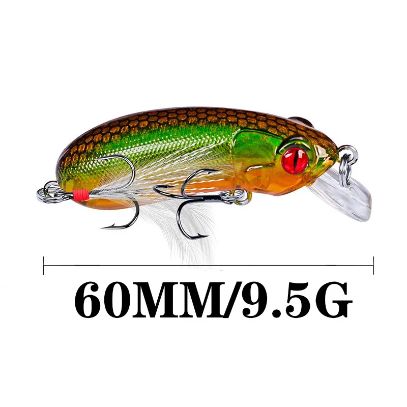 Señuelos duros de pesca, cebo Artificial con anzuelos triples, aparejos Swimbait, 6cm, 9,5g, hundimiento lento, 1 unidad - imagen 4