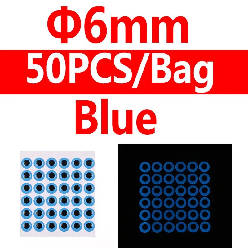6mm blue 50pcs
