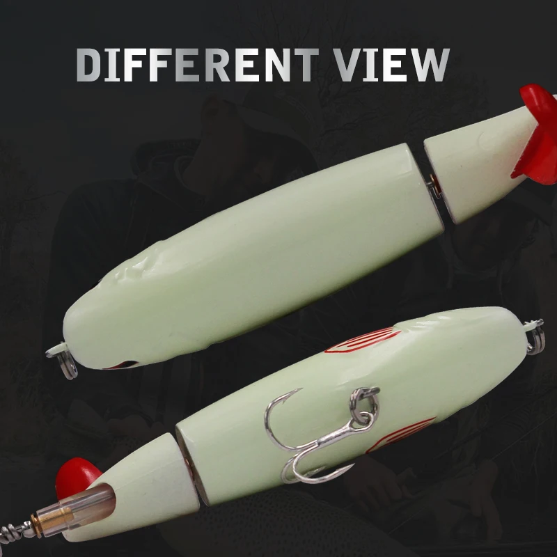 Wondershot-señuelo de pesca flotante D04, 13g, 90mm, Whopper Pencilbait, Topwater, cola giratoria suave, cebos brillantes
