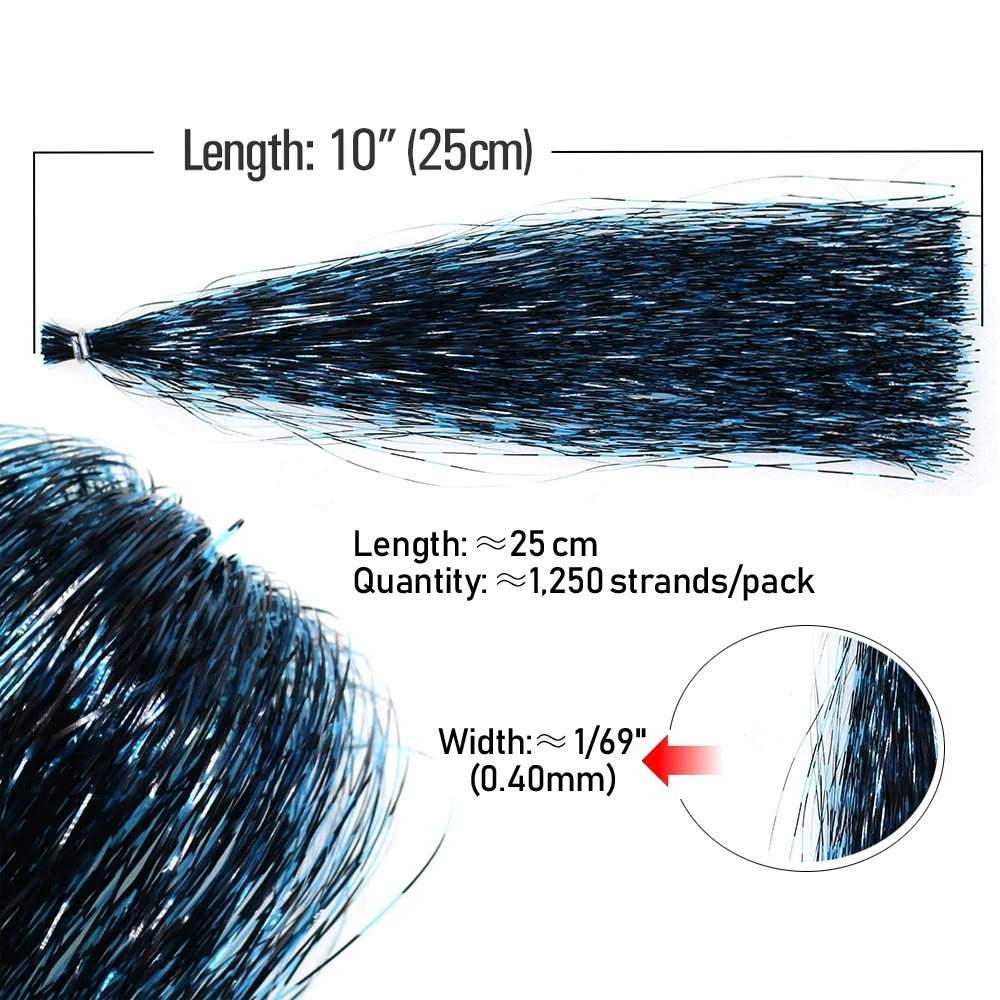 Bimoo1pack atado de moscas Grizzly Flash hebras Streamer ala agua salada Flashbou Spinnerbait señuelo de pesca lubina mosca atado materiales - imagen 3