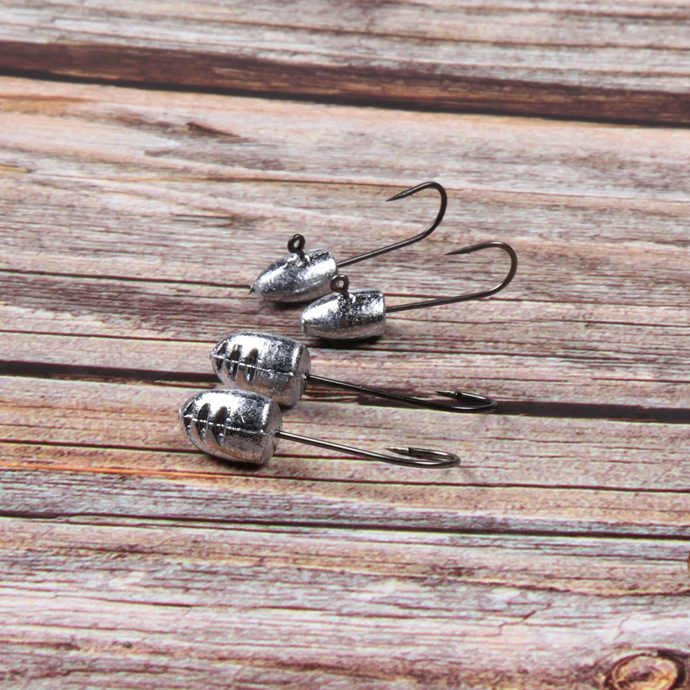 JOHNCOO 10 Uds gancho de cabeza 2g 3g 5g 7g 10g gancho de cabeza de plantilla señuelo suave gusano anzuelo de jigging gancho de pez roca - imagen 5