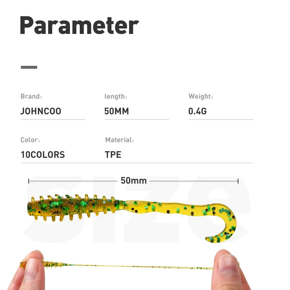 Señuelo Artificial de gusano de silicona para pesca, cebo blando de 50mm y 0,4g, 12 unids/bolsa - imagen 3