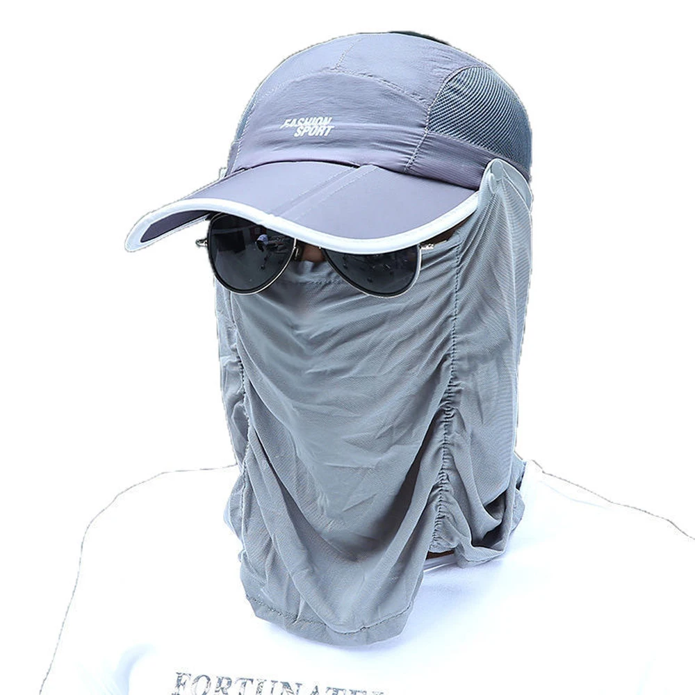 Visera de protección UV para el sol, sombrero de pescador de ala ancha, transpirable, protector solar, gorras de pesca desmontables, sombreros plegables para senderismo - imagen 3