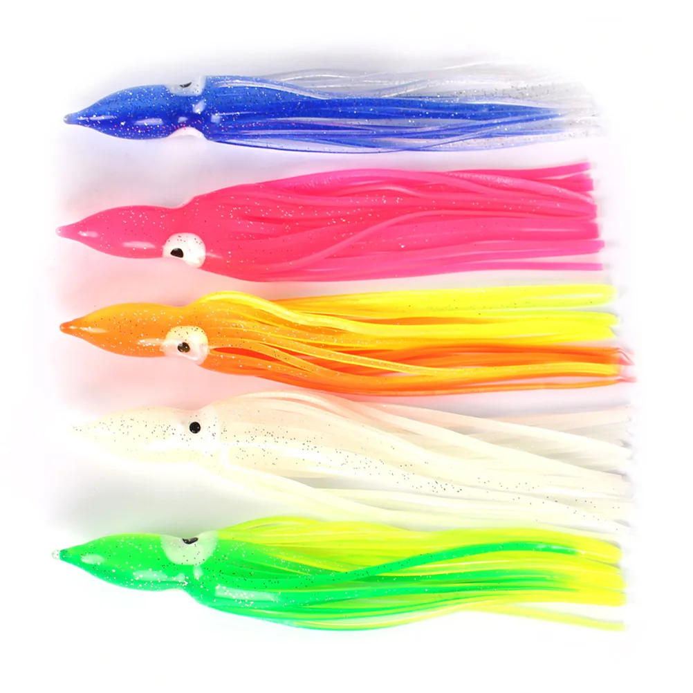 Cebos blandos de pesca, cebo falso hueco, cabeza de calamar, trucha, carpa, 5 piezas, 18cm/13,3g - imagen 4