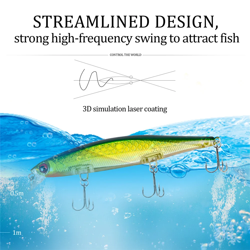 Señuelos de pesca Topwater Minnow, cebos duros tipo lápiz, 11cm/13g, señuelos de pesca artificiales, aparejos de pesca Wobblers de alta calidad - imagen 4