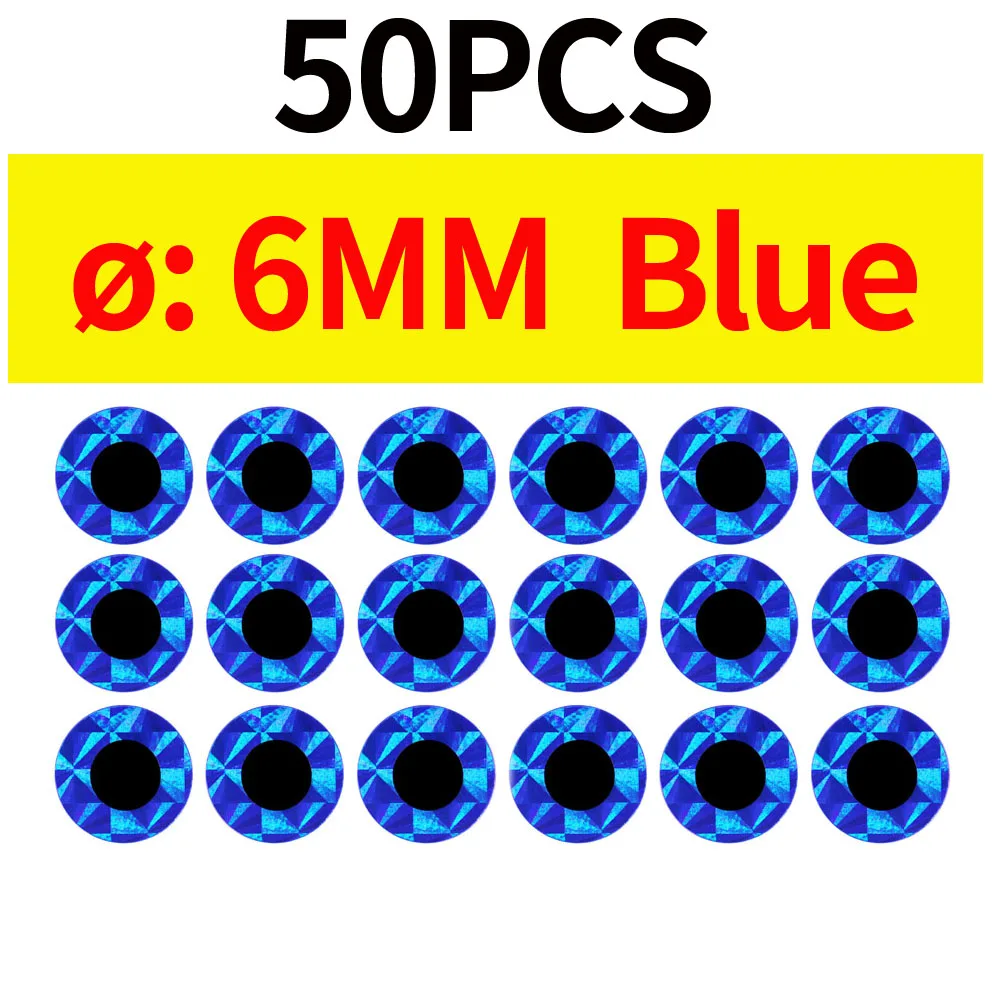 50pcs 6MM Blue