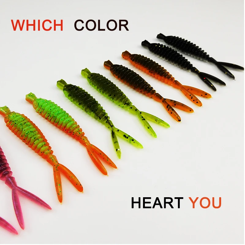 KESFISHING-cebo de pesca de plástico suave, remolque de cola de carretilla, lucio, el mejor señuelo de gusano de silicona, camarón - imagen 4