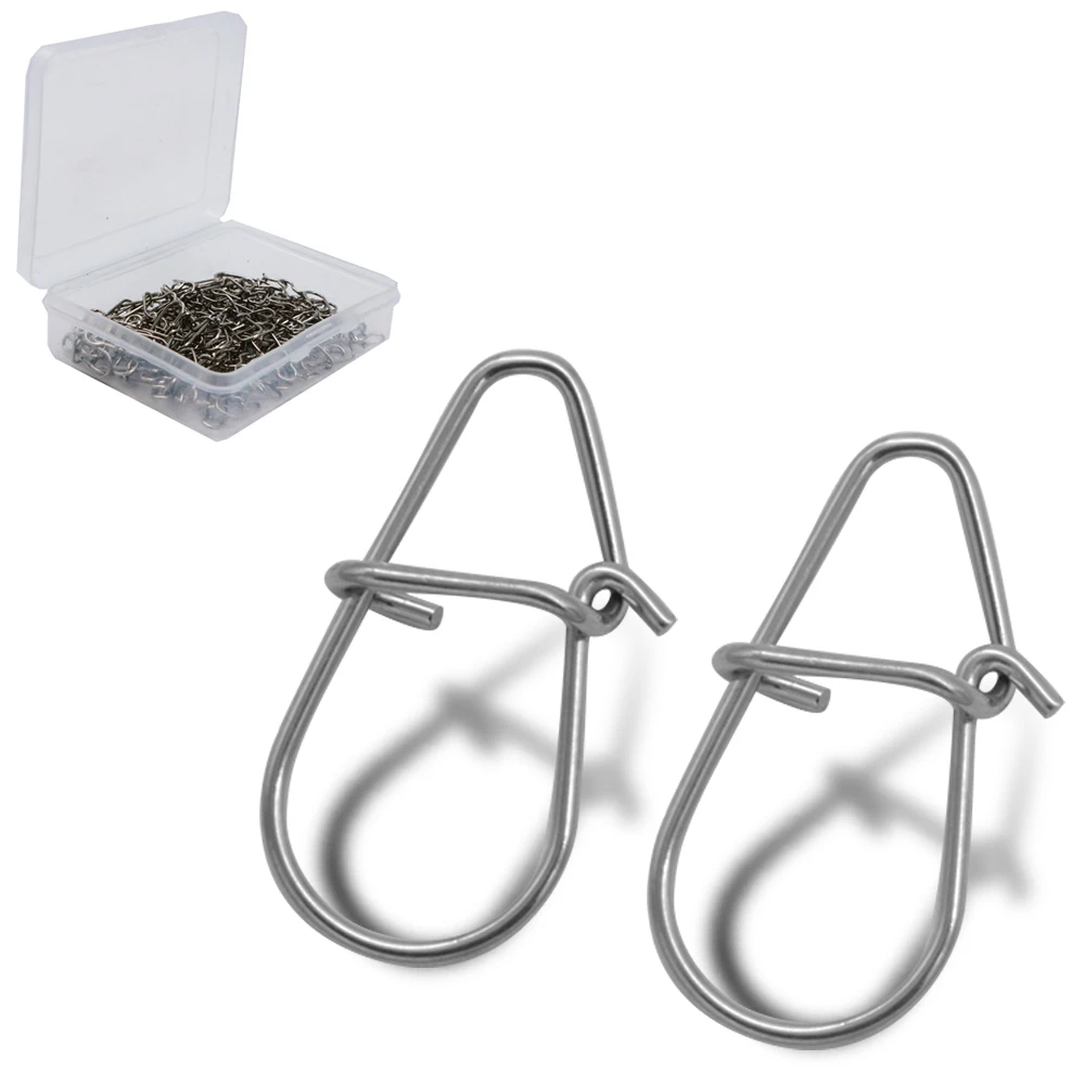 Gancho giratorio de acero inoxidable tipo calabaza, anillos sólidos, broches de seguridad, cierre de Clip rápido, conector a presión, herramienta de aparejos de pesca, 50-100 unids/lote por caja - imagen 4