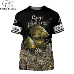 Camiseta pesca carpa estampado 3D ciervos y osos unisex verano