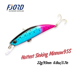 FJORD-señuelo de pesca Jerkbait de 95mm y 22g, cebo Artificial para pescar en el mar, accesorio para curricán japonés, artículos de pesca