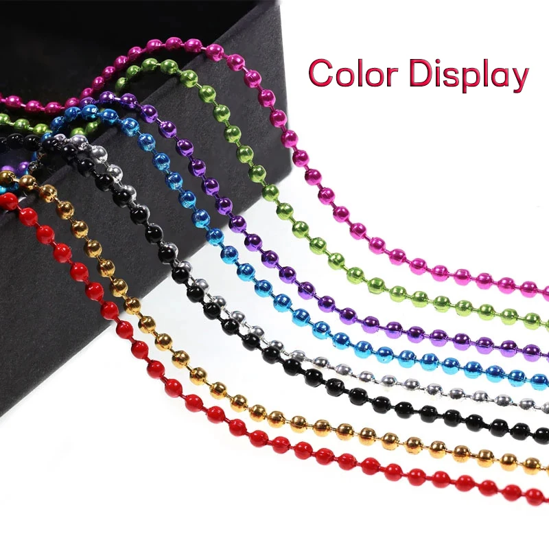 Wifreo, 1 unidad, 45/60cm, atado de moscas, cadena de cuentas de Metal, cadena de mancuerna de cobre colorida, ojos de 1,2-4,5mm, Material de atado de moscas de ninfa - imagen 4