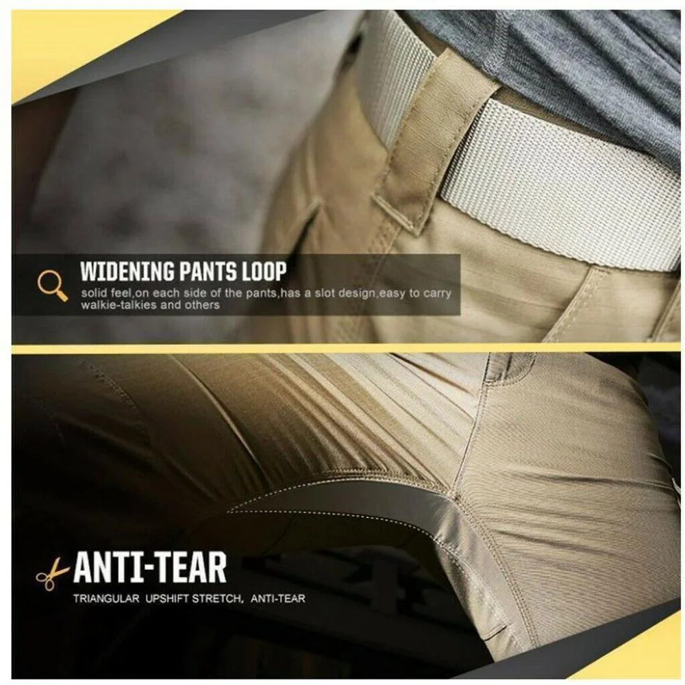 Pantalones tácticos militares para hombre, pantalón de combate SWAT con múltiples bolsillos, IX9, impermeable, resistente al desgaste, Cargo, X159G - imagen 3