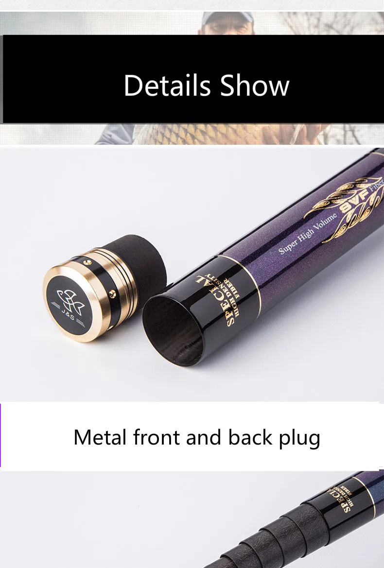 Descubra la elegancia de esta caña de pesca premium con su diseño elegante y componentes de metal duraderos