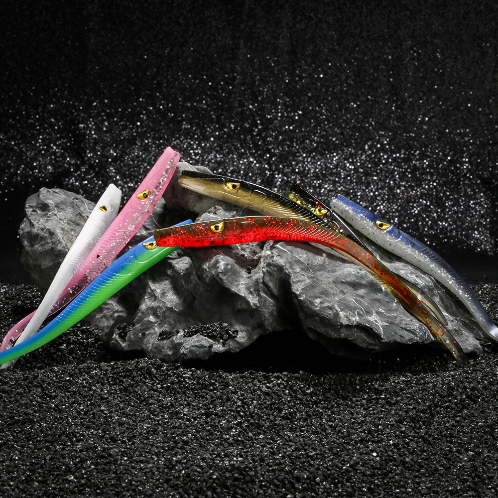 JOHNCOO-señuelo de Pesca suave Wrom, 10 Uds., 125mm, 3,8g, Señuelos blandos de Pesca, cebo de silicona Wobblers, Leurre Souple Slug - imagen 2