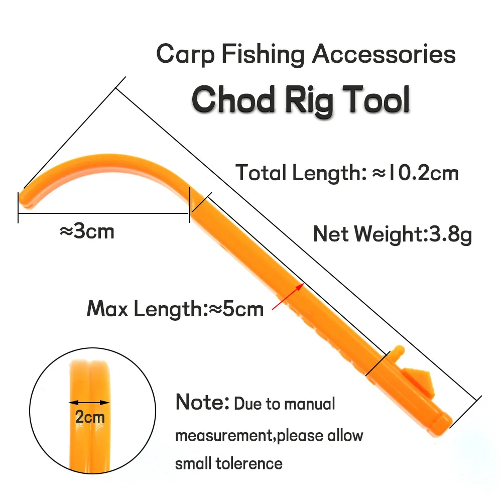 Bimoo-accesorios de pesca de carpa naranja, herramienta de fabricación de aparejo Chod para carpa y calibrador de pelo, extractor de nudos, 1 ud. - imagen 4