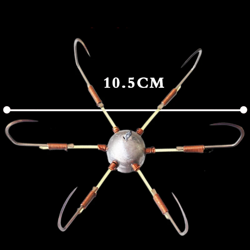 Anzuelos de pesca en océano profundo, cebos de primavera, gancho de bomba, jaula de cebo, solapa, cadena de explosión, anzuelos afilados de araña, aparejos de pesca, 2 uds. - imagen 4