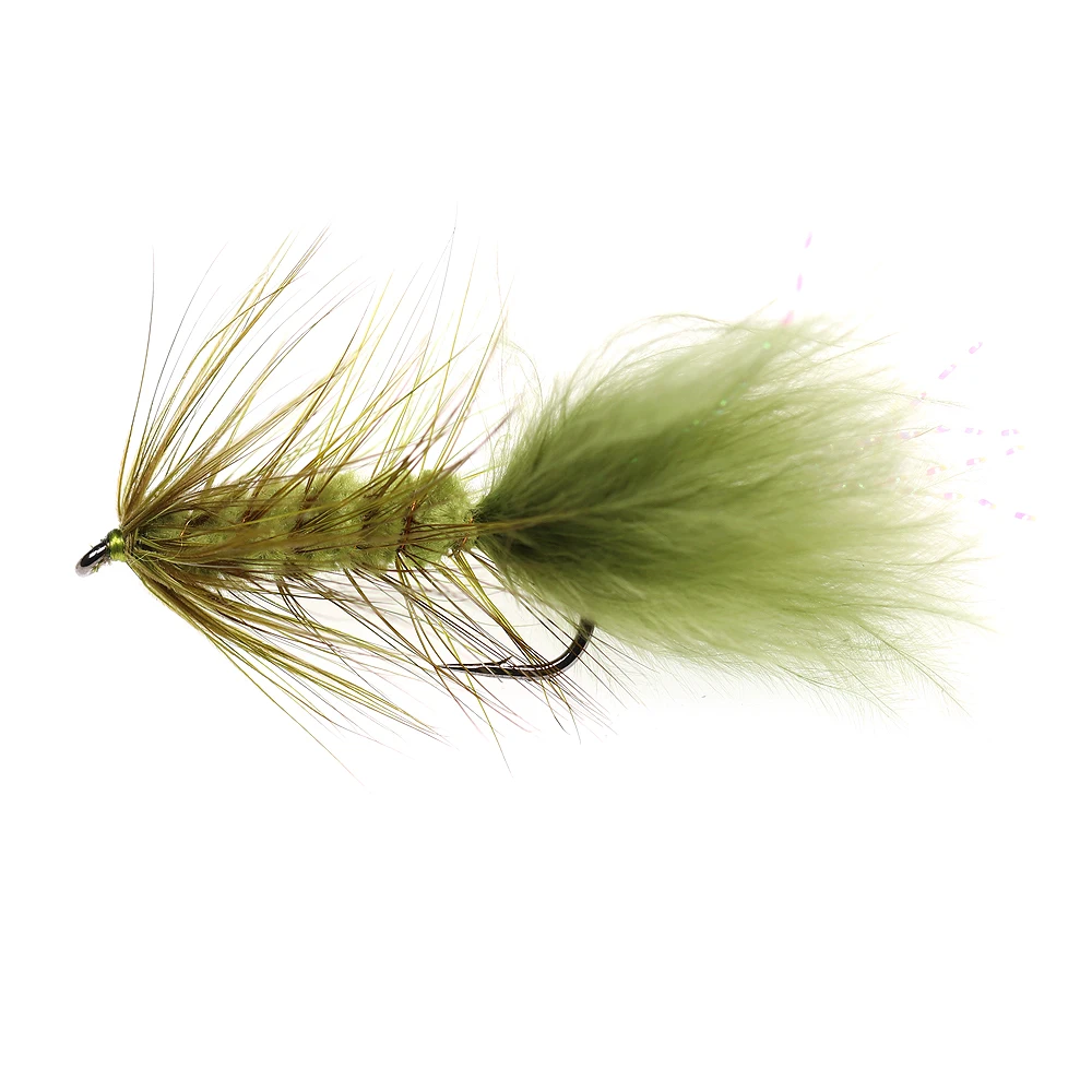 ICERIO-SEÑUELOS DE Mosca de pesca, anzuelo de atado de moscas de agua salada, trucha, trucha, 6 unidades