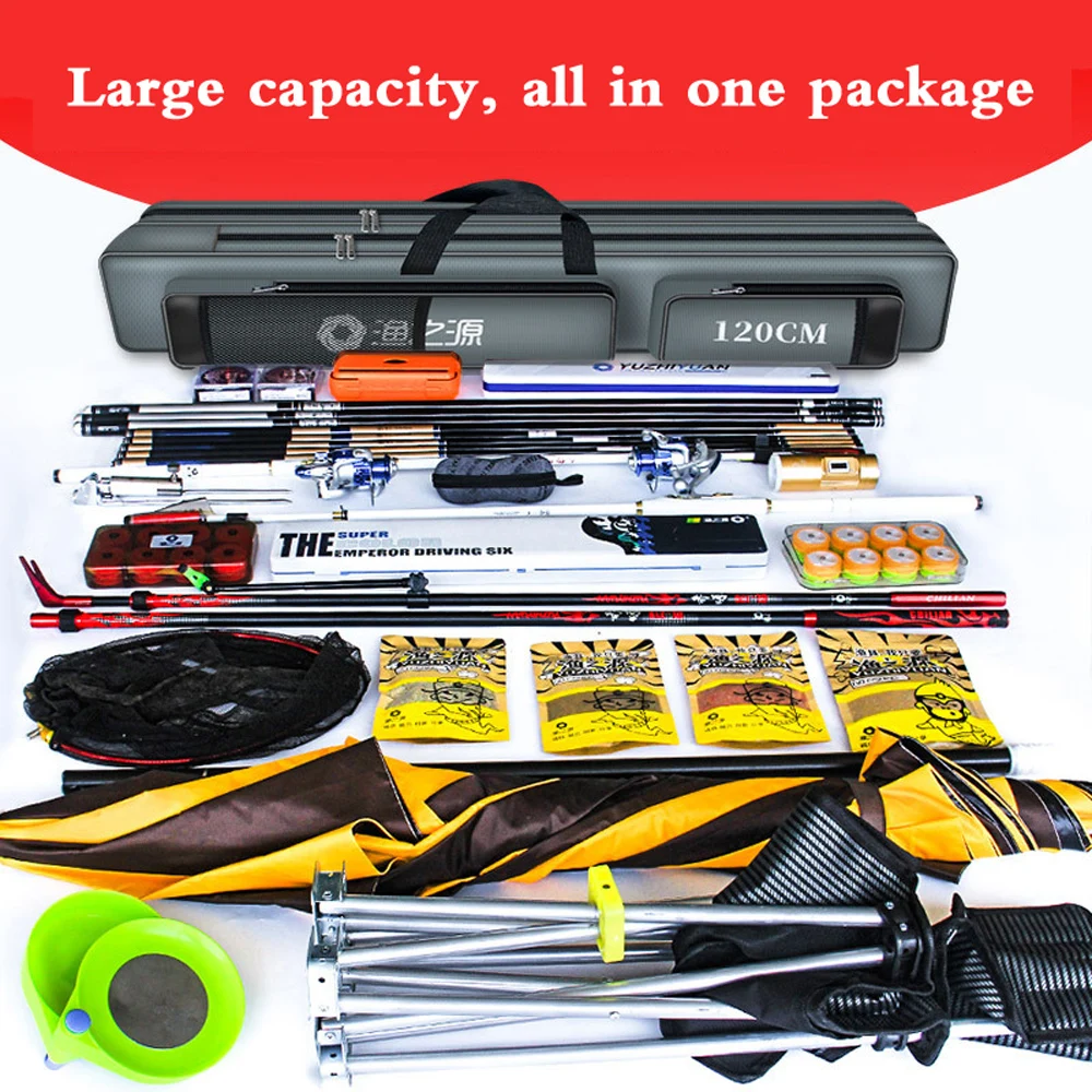 Bolsa impermeable para caña de pescar, caja de Pesca Oxford gruesa de 3/4 capas, 80-130cm, estuche de almacenamiento de herramientas para caña de pescar, bolsa de Pesca de gran capacidad - imagen 5