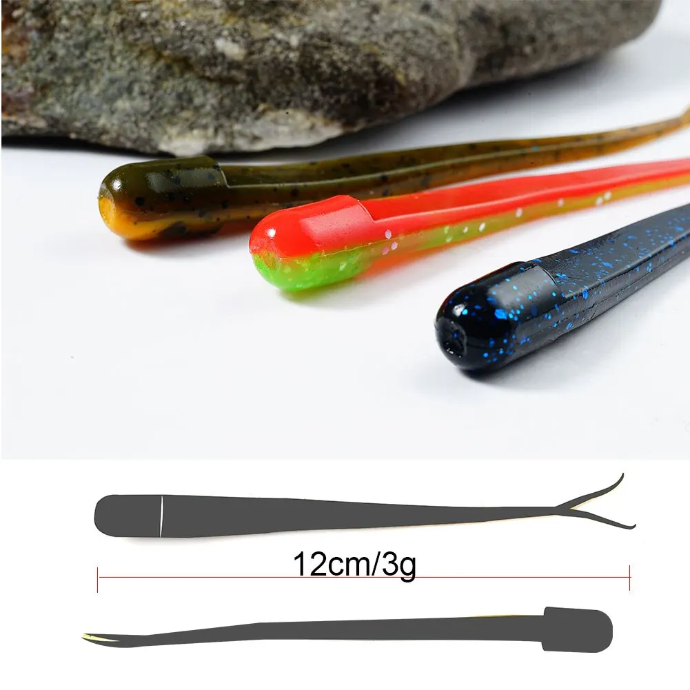 LEYDUN, nuevo cebo blando, 10 unidades, 120mm, Señuelos de pesca, tiro directo, gusano, sábalo, cebo Artificial, Swimbaits, pesca, Lucio, lubina, señuelo de silicona - imagen 5