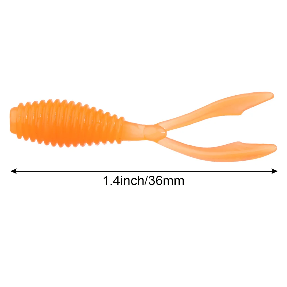 Señuelo de pesca suave de 0,3g y 36mm, cebo Artificial Wobbler de doble cola, aparejos de pesca de silicona, señuelos de gusano para aparejos de mar oceánico, 10 piezas - imagen 2