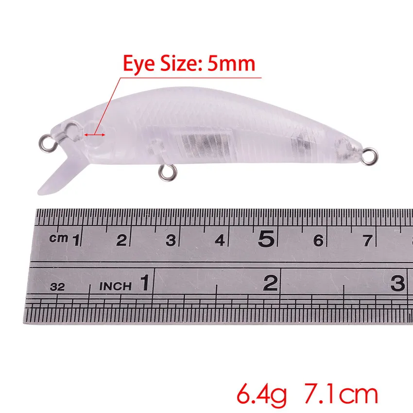 Wobbler Minnow flotante, cebo Artificial de plástico duro para pesca, aparejo de señuelo de lubina, 71mm, 6,4g, Topwater Crankbait 20 piezas - imagen 4