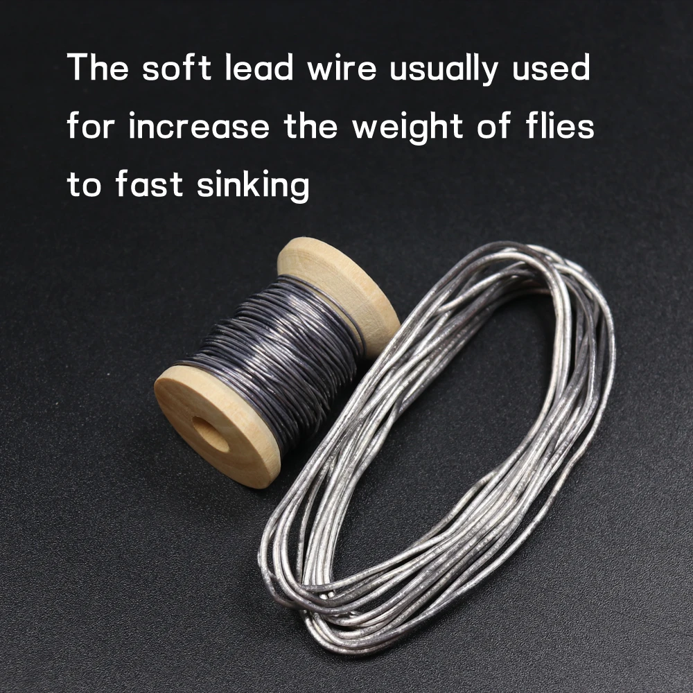 Bimoo-Alambre de plomo suave y redondo, Serpentina de Ninfa, cuerpo de moscas de agua salada, Señuelos de Pesca, Material de atado de moscas, 0,5mm, 0,8mm, 1mm, 2mm - imagen 4