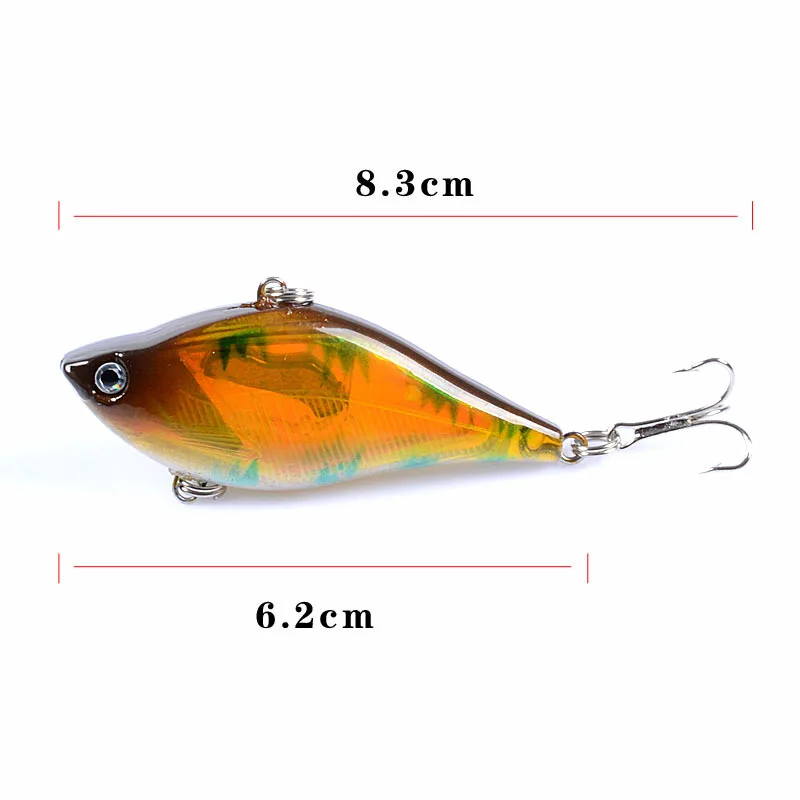 Señuelo de pesca de 6 colores, cebo de fundición de largo alcance láser, cebo duro de plástico VIB, pez gato, plátano, trucha, carpa, 6cm/13,1g - imagen 3