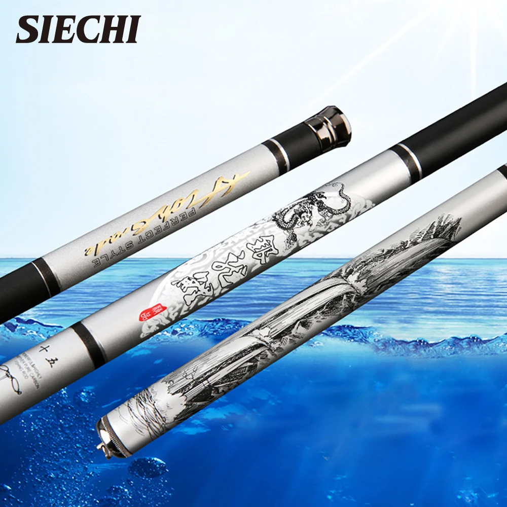 SIECHI-caña de pescar telescópica de fibra de carbono 98% para agua dulce, aparejos de pesca de 3,6/4,5/5,4/6,3/7,2 metros - imagen 3