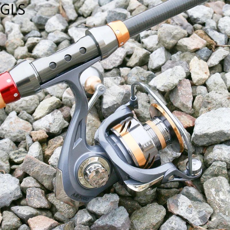 Carrete de pesca de Metal, accesorio de pesca de agua dulce y salada, relación de transmisión 5,2: 1, exquisita serie AR 2000-7000, nuevo - imagen 5