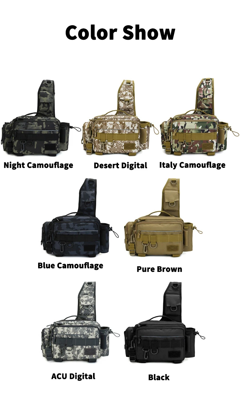 SOLOKING-Bolsa de Camping multifuncional, bolsa de pesca para caja de señuelos, para caña de pescar, bolsa de señuelo portátil al aire libre, cintura P - imagen 4