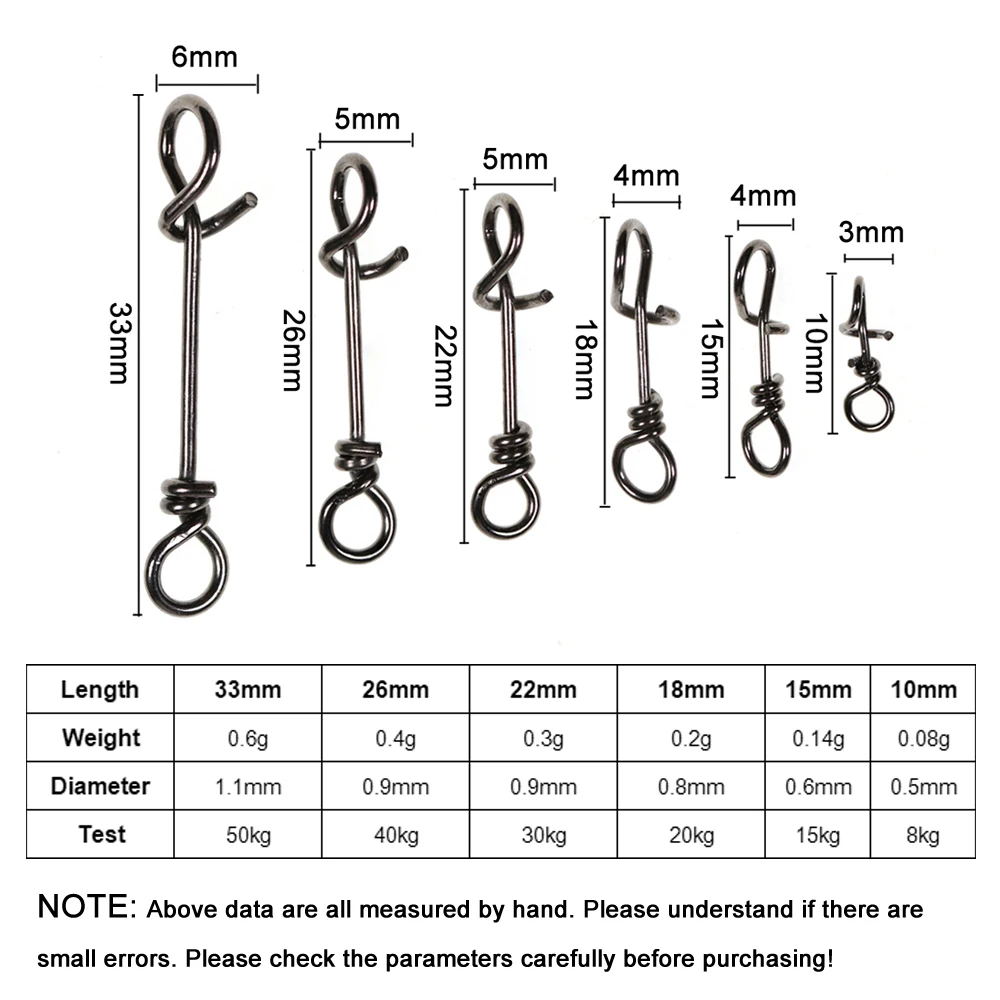 50 Uds. De acero inoxidable reforzado, bloqueo rápido, abrazadera de resorte, hebilla, señuelo, aparejos de caída, conector, accesorios de pesca de agua salada - imagen 2
