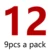 12  9pcs per pack