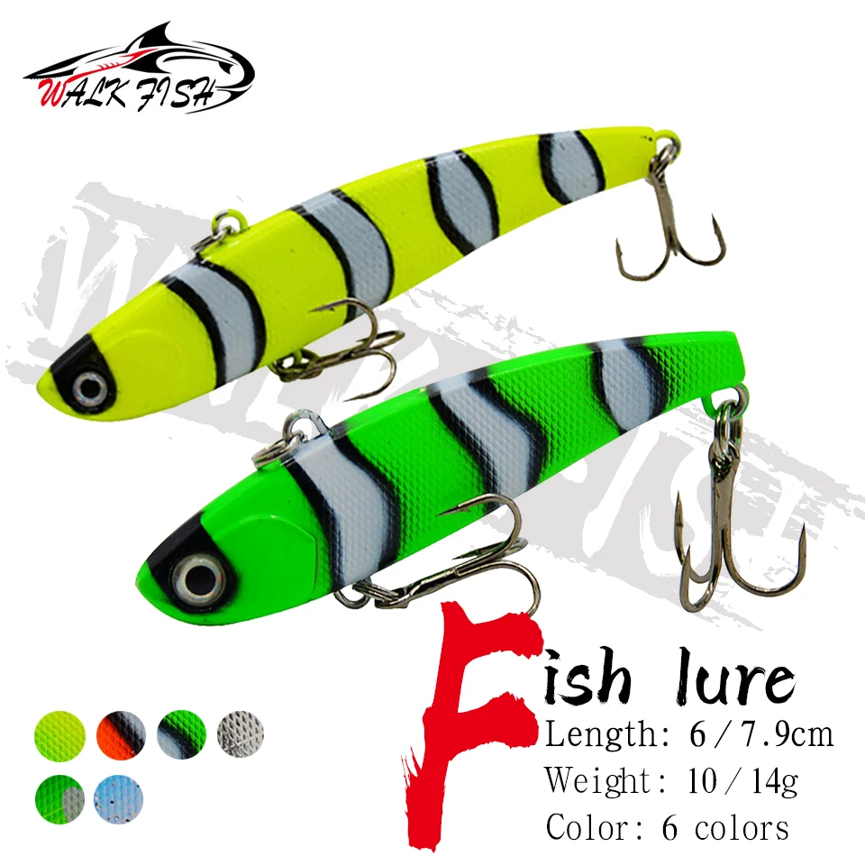 WALK FISH-señuelo de pesca con vibración que se hunde, 1 piezas, VIB, 10g, 14g, plástico duro, Artificial, para pesca en hielo en invierno, aparejos de cebo Isca - imagen 3