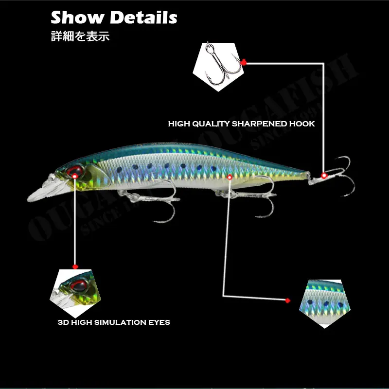 Accesorios de pesca señuelo Minnow 8-17g agua suspendido Jerkbait Wobblers Peche A La Carpe Isca Artificial Leurre carnasser Tackle - imagen 4