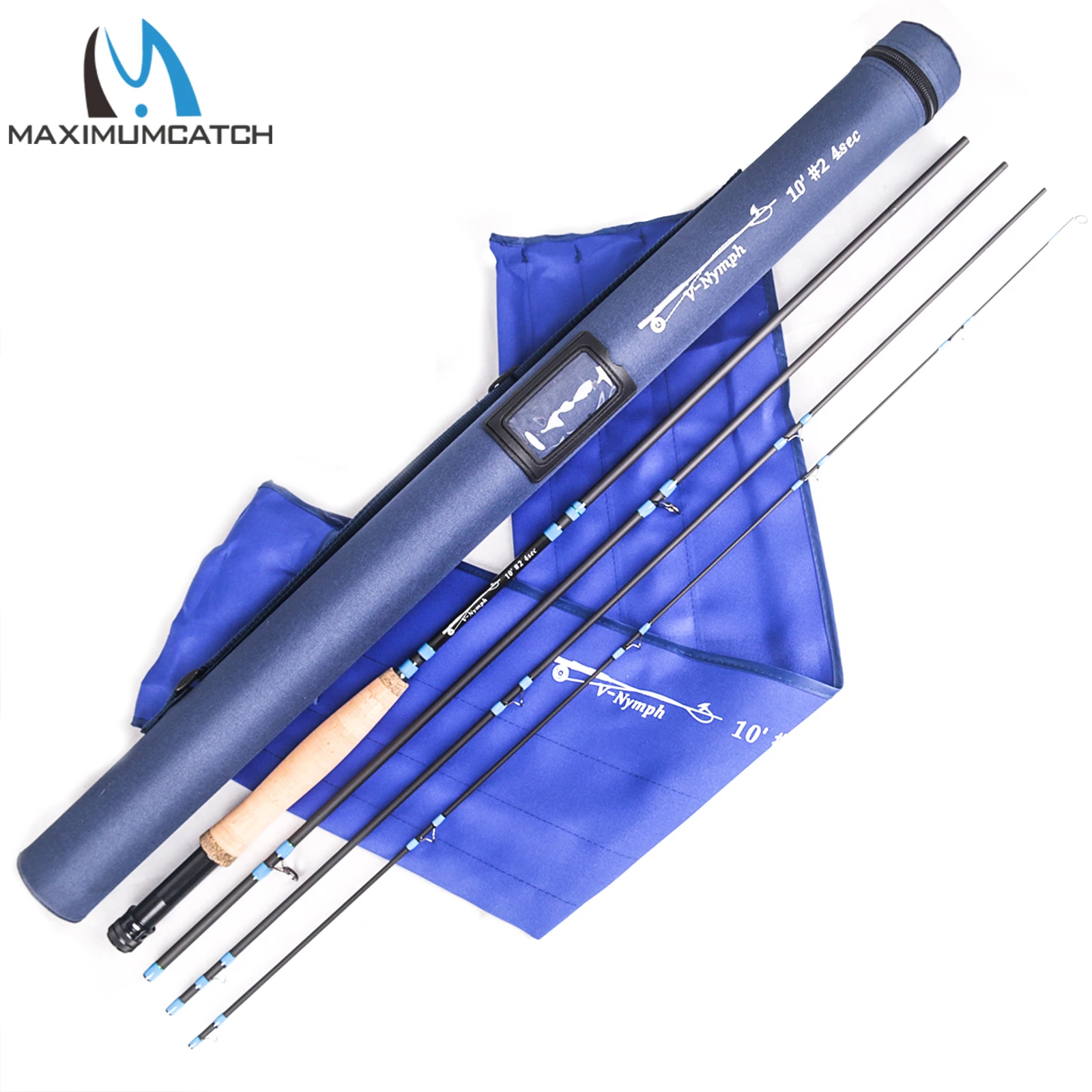 Caña de pescar con mosca Maximumcatch Nymph, fibra de carbono de grafito, caña con mosca de acción rápida, 10 pies-11 pies, 2 WT, 3 WT, 4 segundos, IM10 - imagen 3