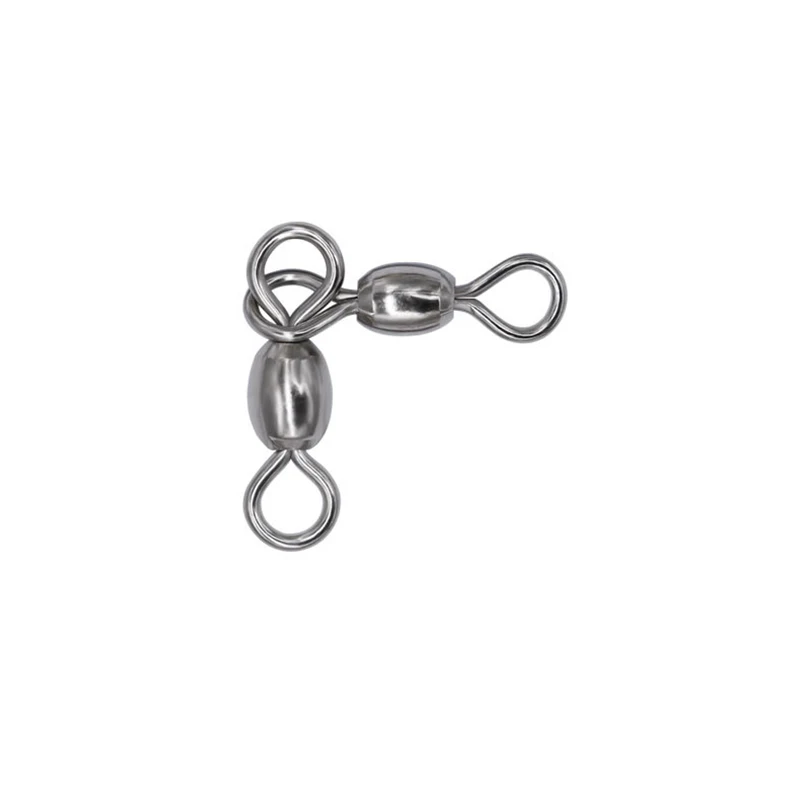 100 Uds. Conector de Pesca giratorio de 3 vías, accesorio de Pesca de carpa de acero inoxidable y cobre, anzuelo a presión, señuelo, anillo, aparejos de Pesca
