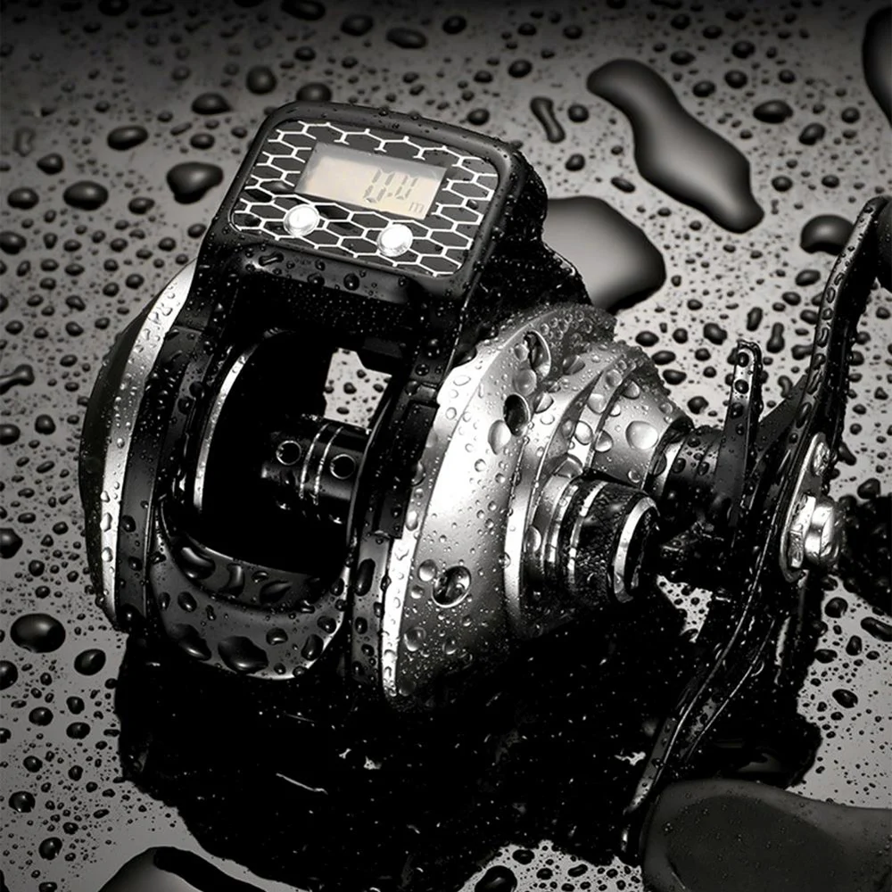 Carrete de pesca de fundición 6,3: 1 16 + 1BB, pantalla Digital, mano izquierda/derecha, contador de línea de perfil bajo, equipo de aparejos de pesca - imagen 4
