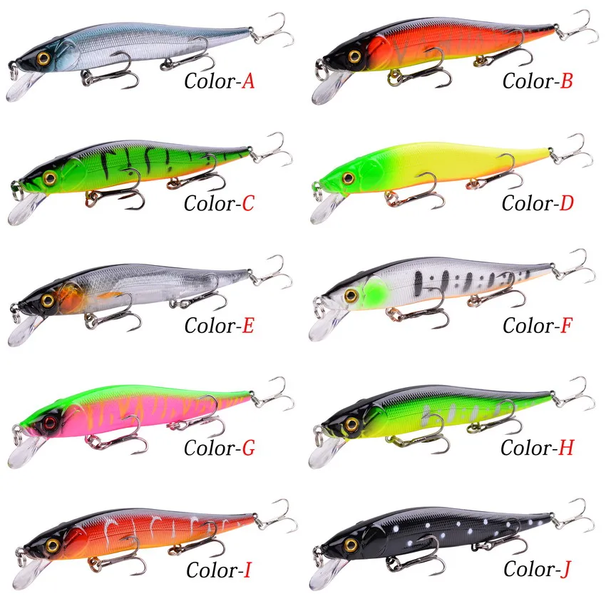 Minnow-señuelo de pesca Artificial, cebo duro flotante, wobbler, Crankbait, Pike, anzuelos triples, aparejos, 11,5 cm, 13,9g - imagen 5