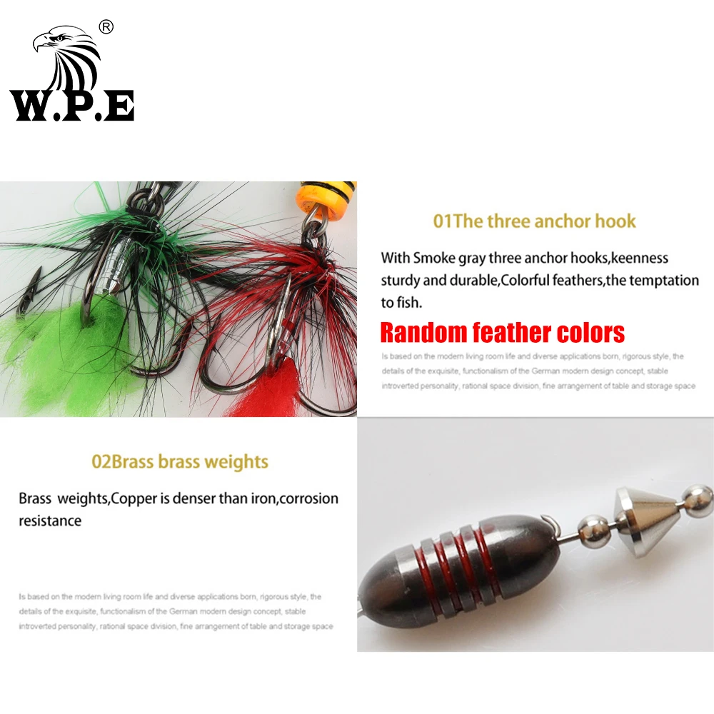 W.P.E-señuelo giratorio de 18g para Pesca de carpa, anzuelo triple de Metal, 1 unidad - imagen 2