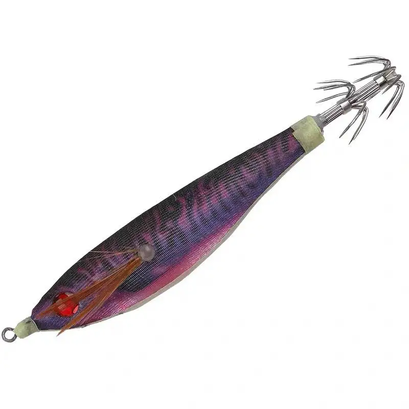 Señuelo de pesca de camarón, anzuelo de calamar, de madera, redondo, 1 unidad - imagen 4