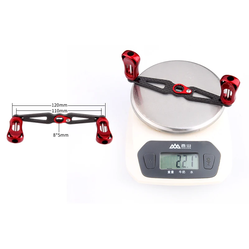 RUKE nuevo carrete de pesca mango de carbono con perilla de carbono tamaño del agujero 8*5mm longitud 120mm espesor 3mm accesorio DIY - imagen 3