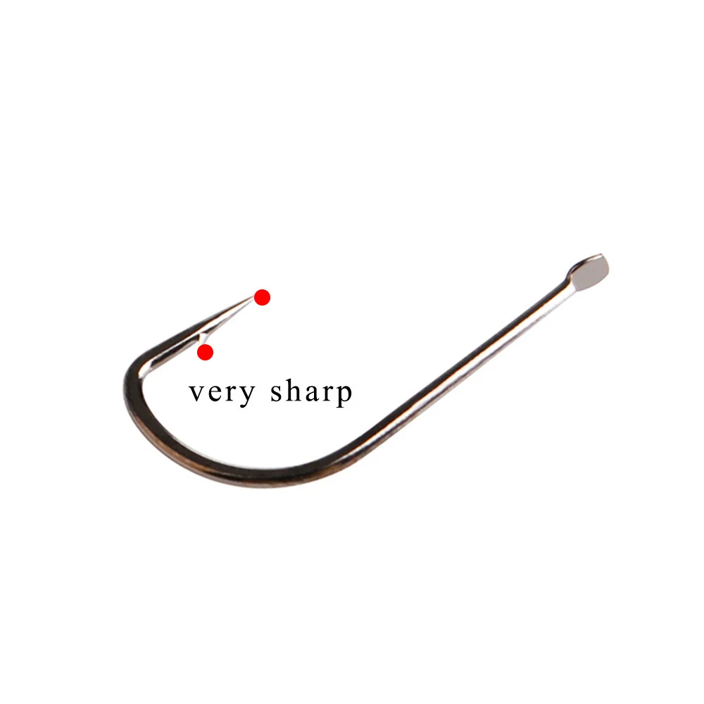 Anzuelo de pesca FTK, 12/14 unidades por paquete, anzuelos de corte marino con púas de acero de alto carbono, anzuelos afilados planos para accesorios de pesca de carpa - imagen 5