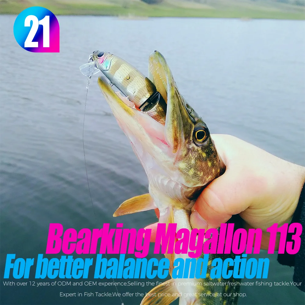 Bearking Minnow 11,3 cm – 13,7g Nadador articulado profesional - imagen 2