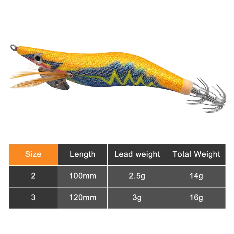 KESFISHING-anzuelo de calamar luminoso 2,0/3,0 #, cebo duro para pesca en el mar, 14g, 16g, pulpo, camarón, sepia - imagen 5